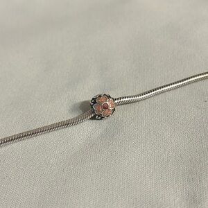 Retired Pandora 925 Sterling Silver Pink & Red Enamel Daisy Charm #790433ER